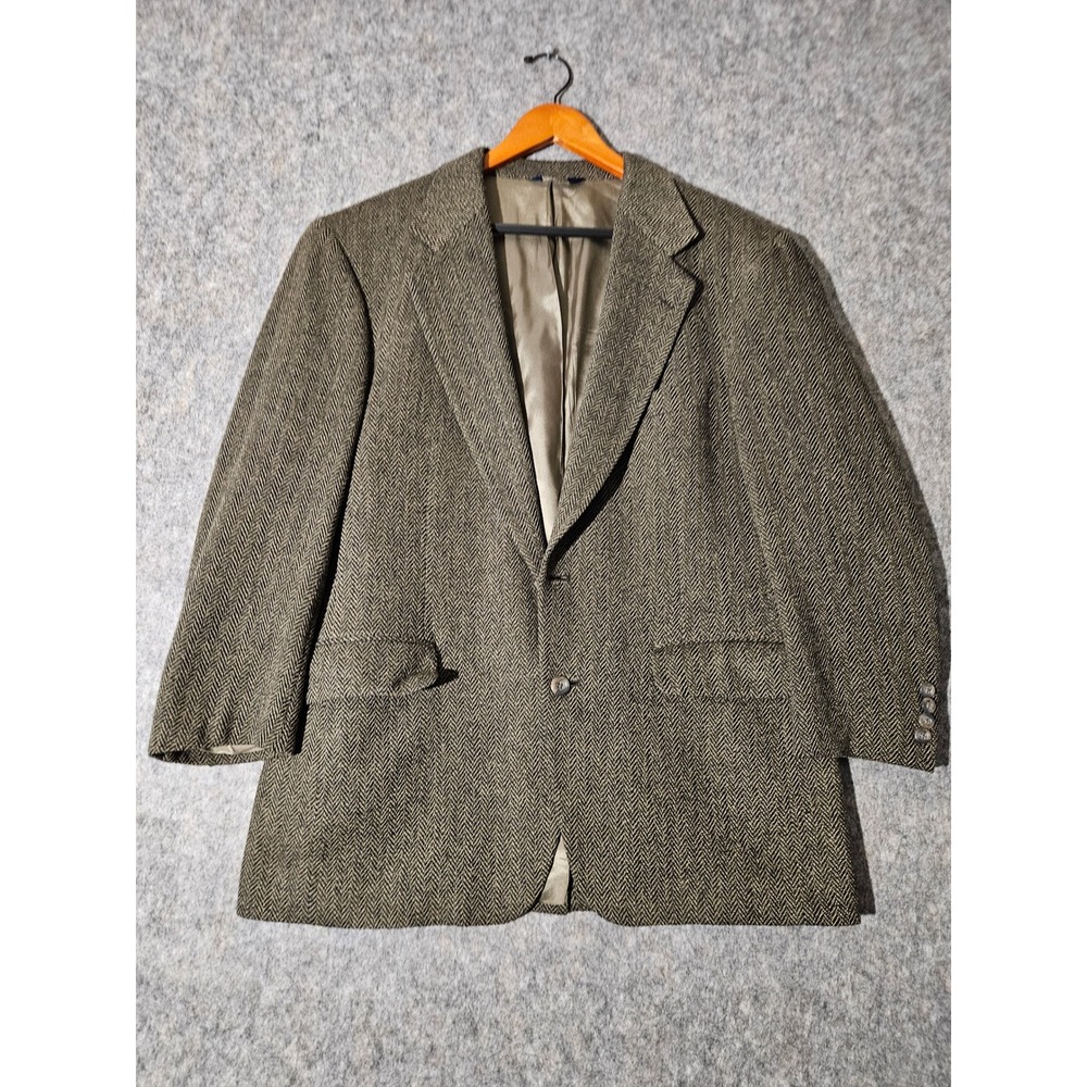 Nordstrom Sport Coat Mens 43R Brown Herringbone Wool Tweed Blazer